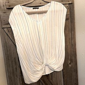 V-neck Blouse with Built-in Knot